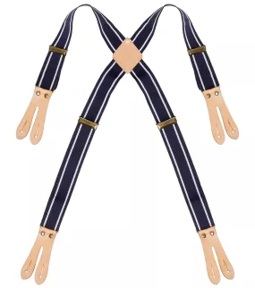 0568 Elasticated braces - Navy/white