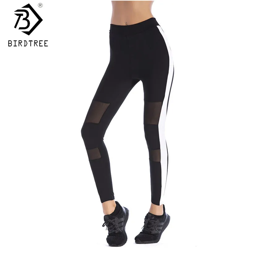 2017 Fashion Fall Black Patchwork Breathable Leggings Pant Fitness Soft Leggings For Female Women Slim Pants New Arrival B7N301A