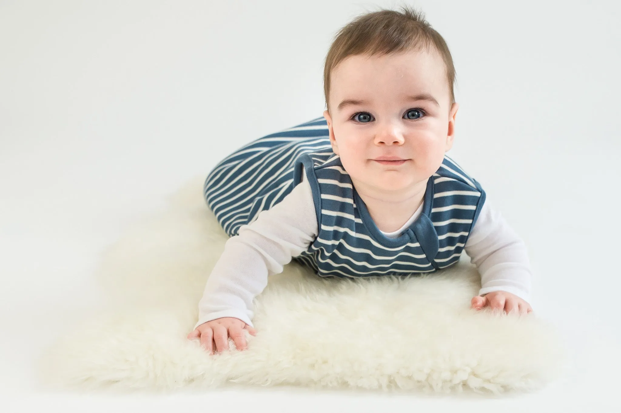 4 Season® Basic Baby Sleeping Bag, Merino Wool & Organic Cotton, Navy Blue