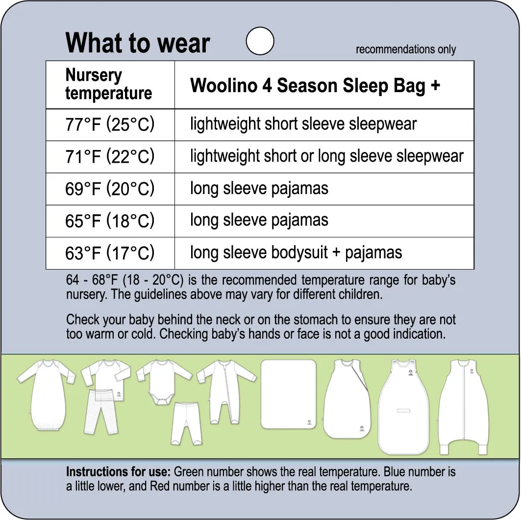 4 Season® Basic Baby Sleeping Bag, Merino Wool & Organic Cotton, Navy Blue