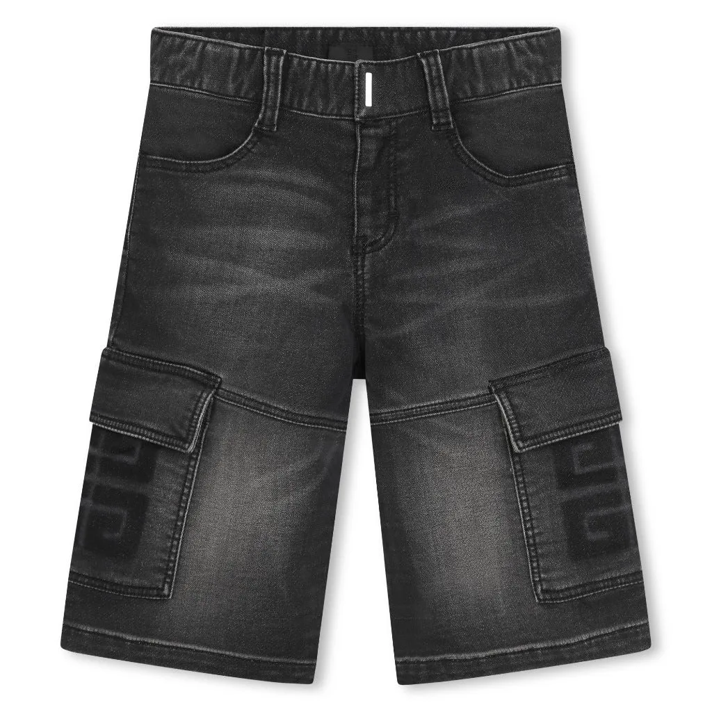 4G Motif Denim Cargo Shorts