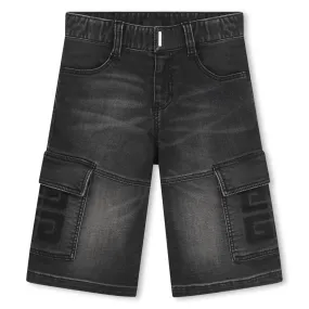 4G Motif Denim Cargo Shorts