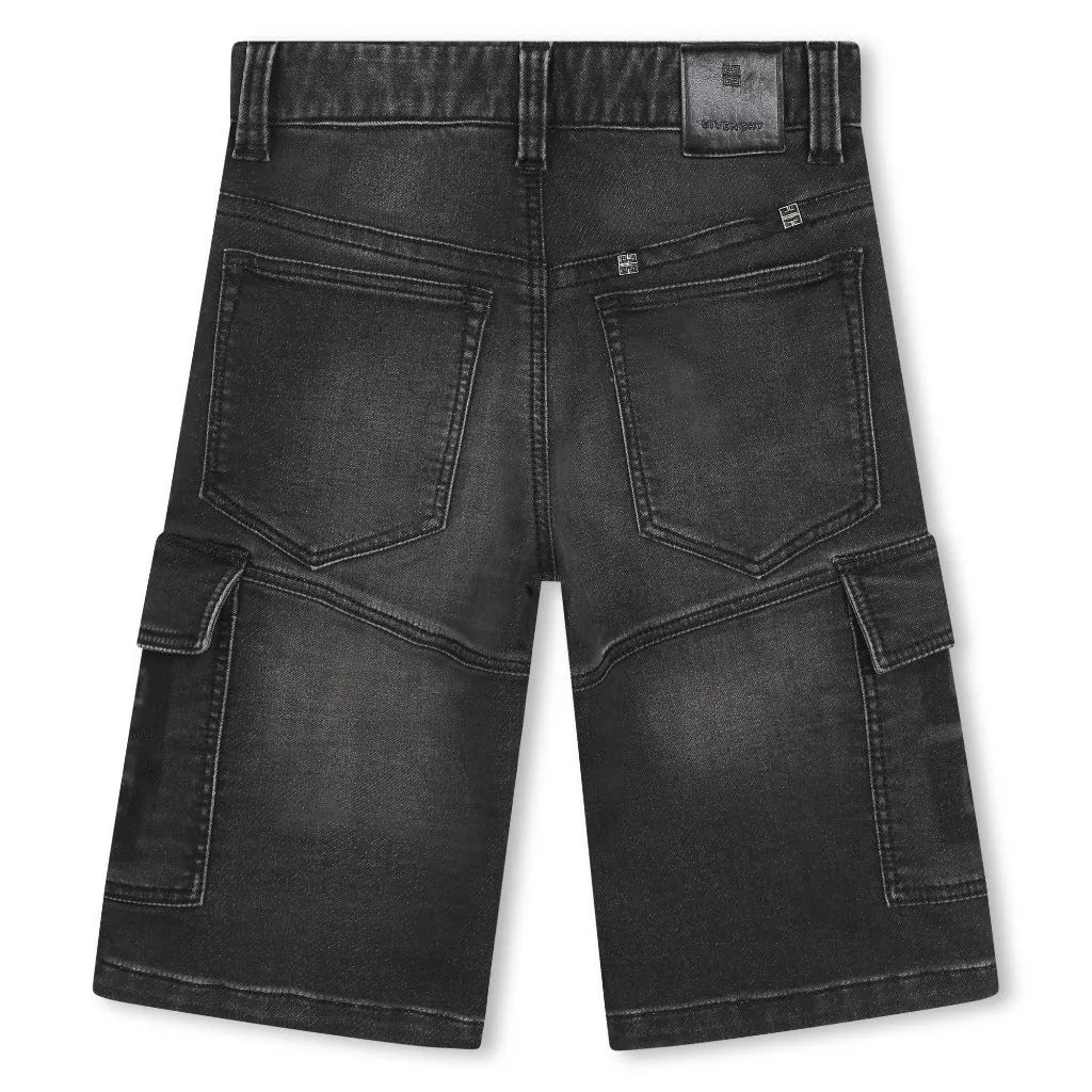 4G Motif Denim Cargo Shorts