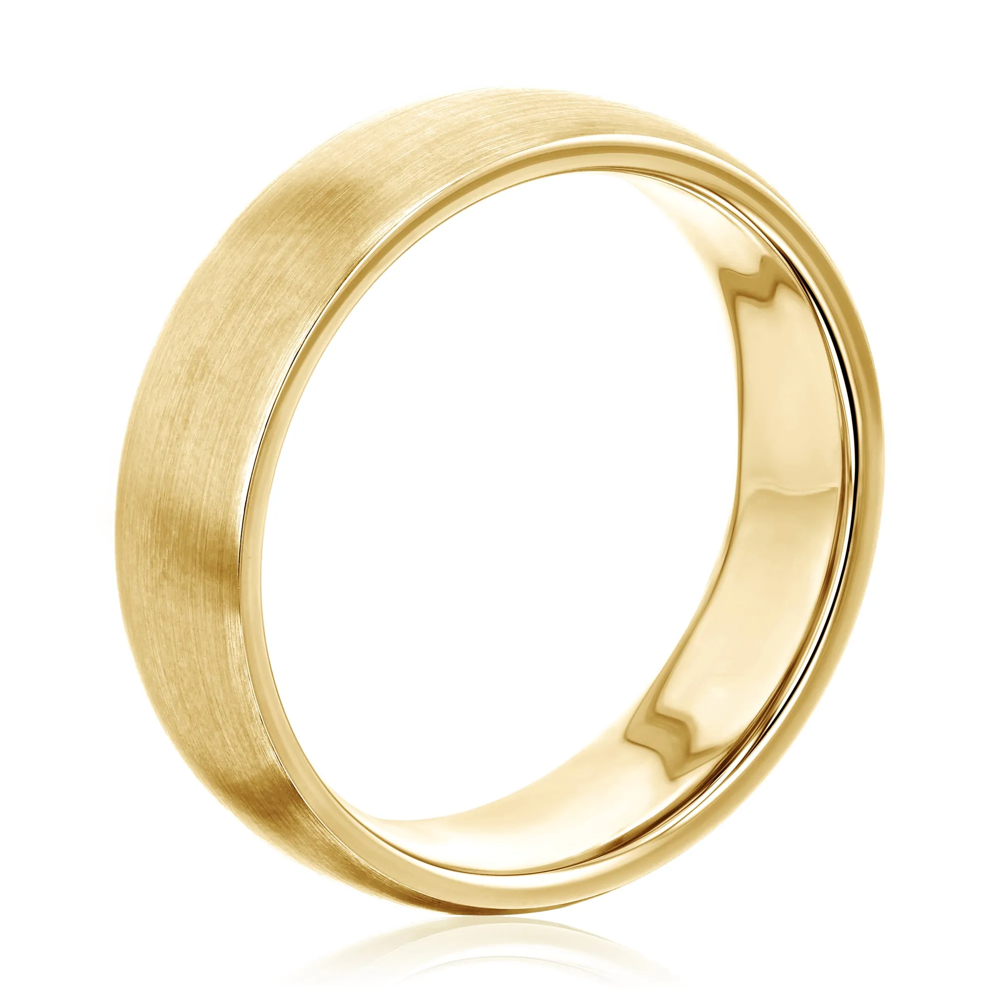 6MM Domed Satin Matte Gold