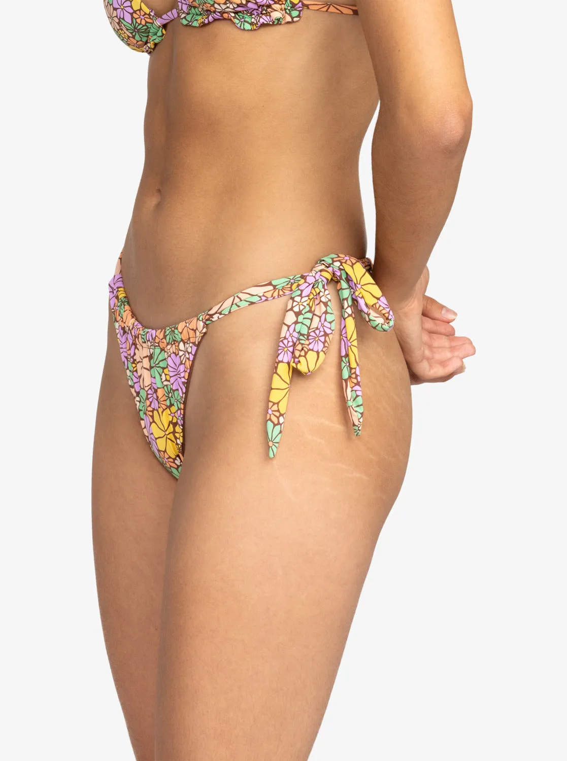 All About Sol Cheeky Tie Side Bikini Bottoms - Root Beer All About Sol Mini