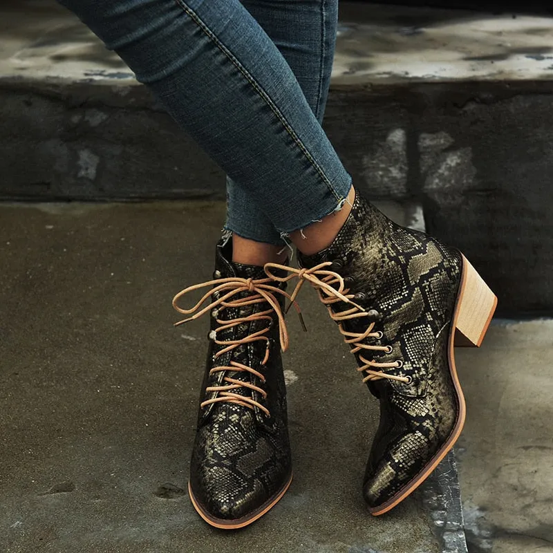 Animal Print PU Leather Cross Tied Chelsea Boots