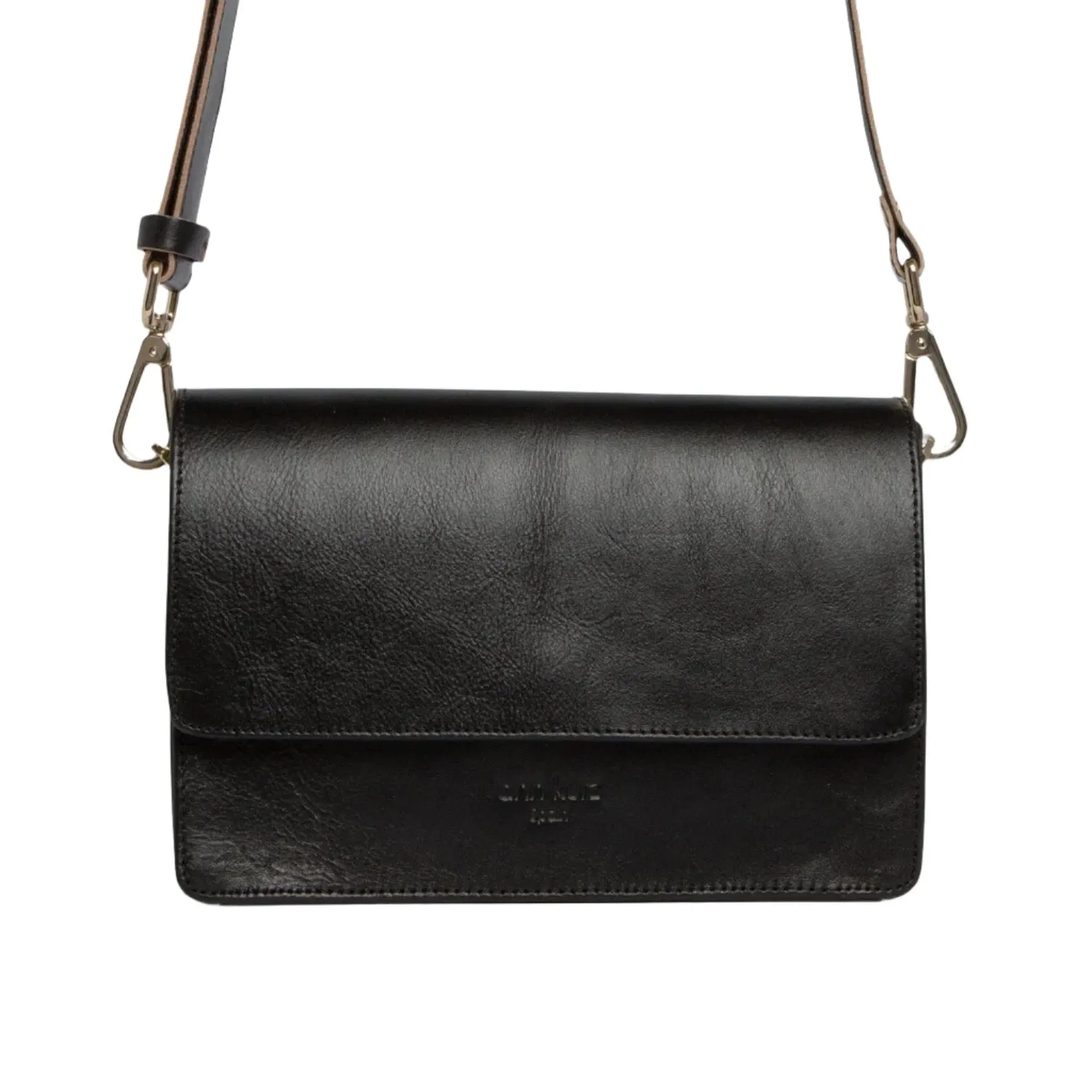 ANN KURZ Perfect square crossbody bag vegetable tanned black women