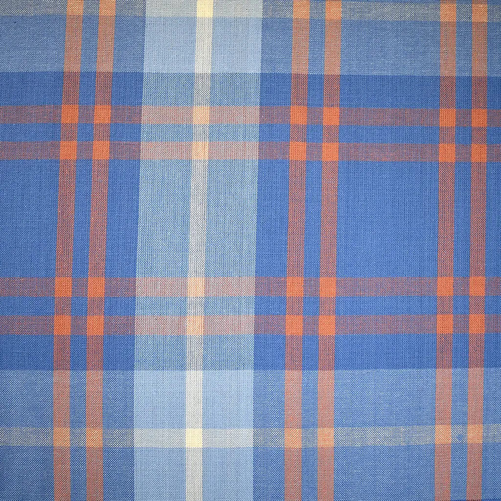 Arcade Retro Plaid Yarn Dyed Cotton Lazuli Blue