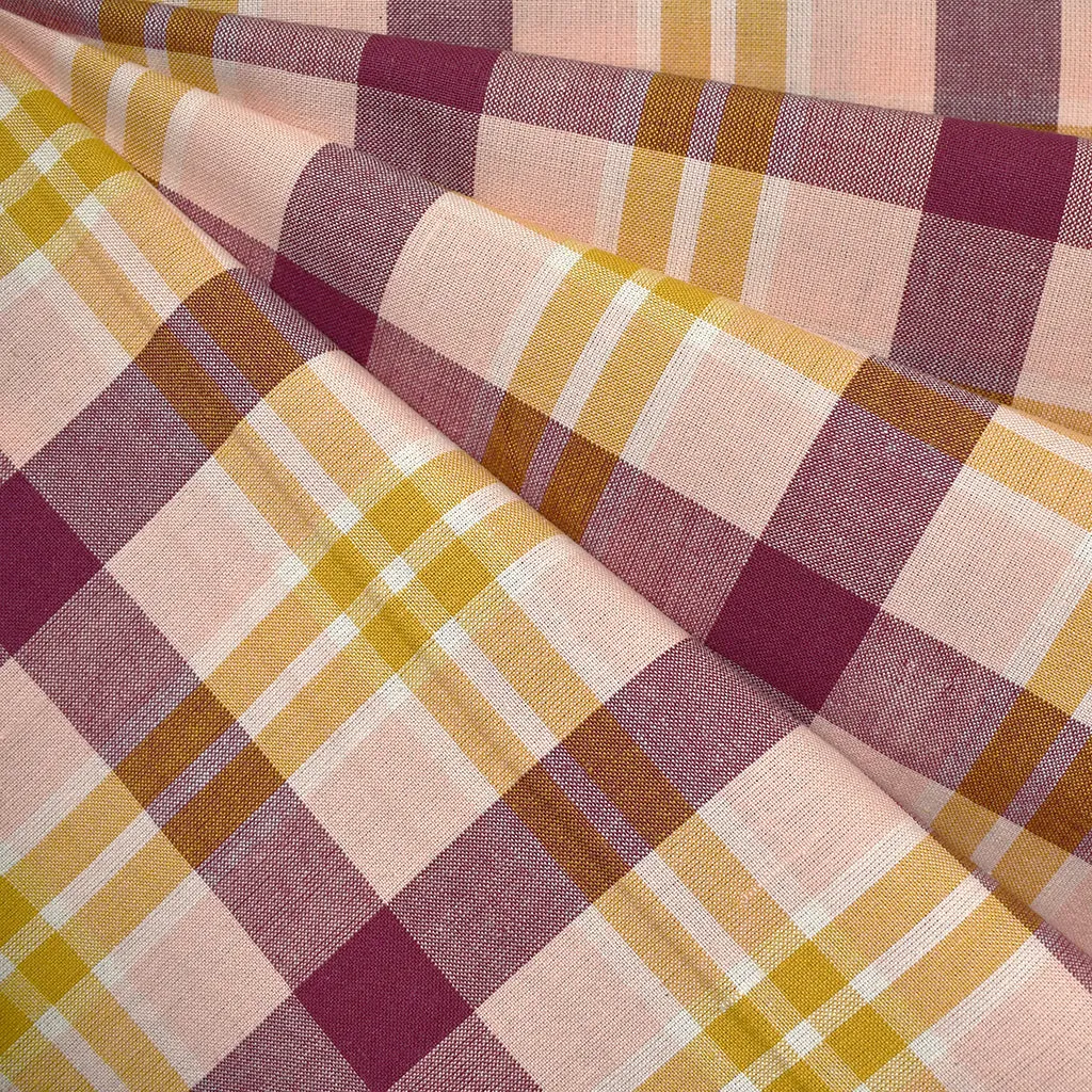Arcade Retro Tartan Plaid Yarn Dyed Cotton Wildberry