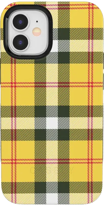 As if! | Yellow Plaid iPhone Case