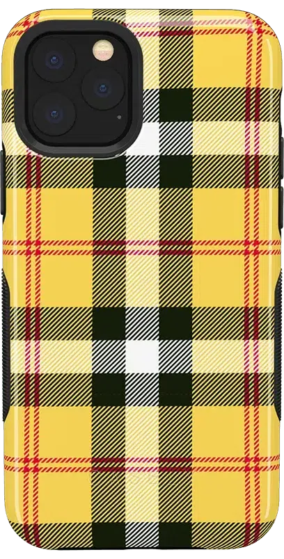 As if! | Yellow Plaid iPhone Case