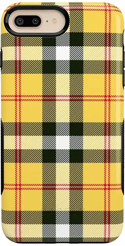 As if! | Yellow Plaid iPhone Case
