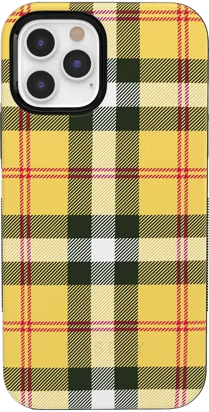 As if! | Yellow Plaid iPhone Case