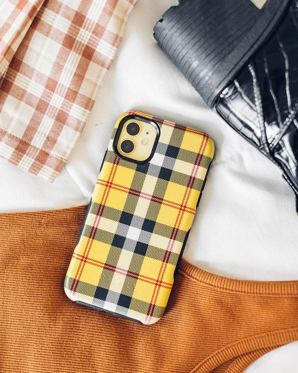 As if! | Yellow Plaid iPhone Case