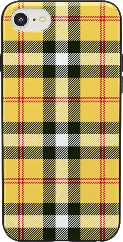As if! | Yellow Plaid iPhone Case