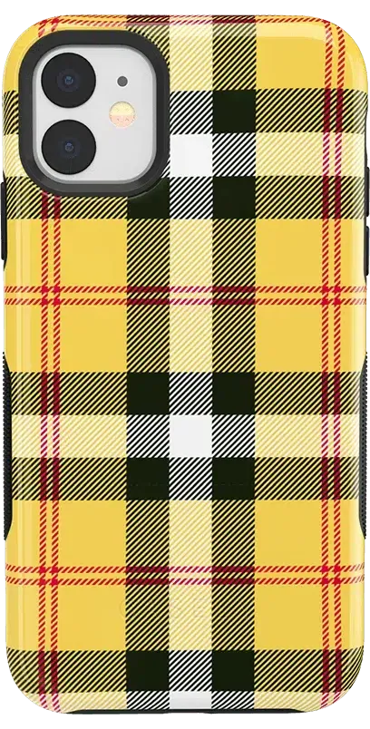 As if! | Yellow Plaid iPhone Case