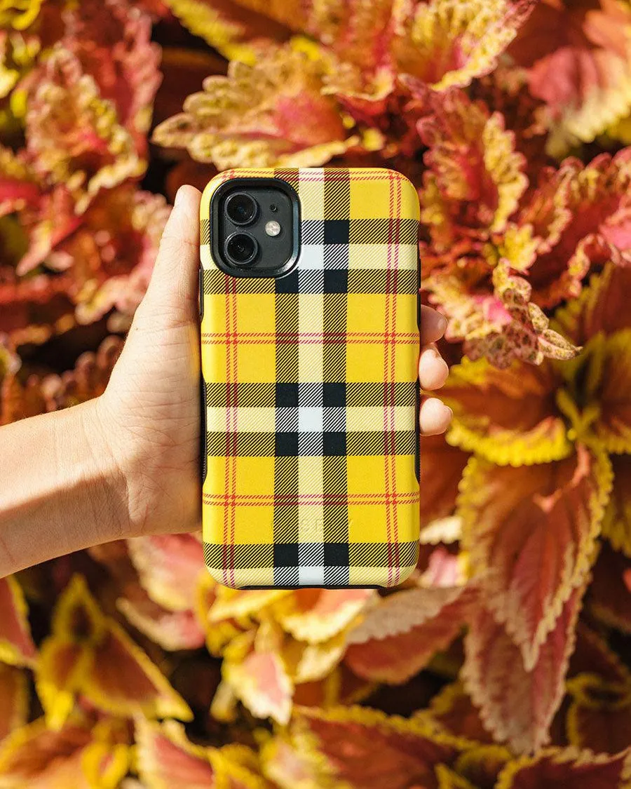 As if! | Yellow Plaid iPhone Case