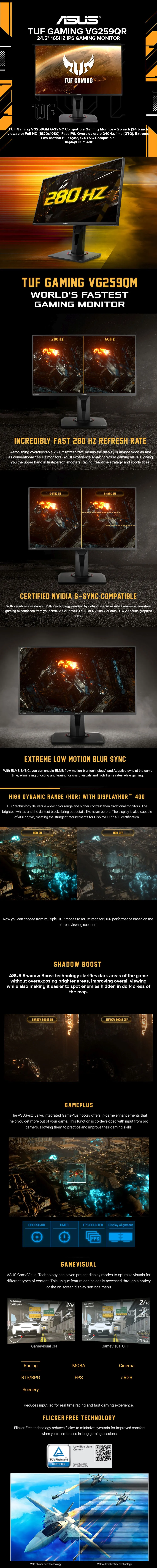 Asus TUF Gaming VG259QM 24.5 240Hz IPS Gaming Monitor
