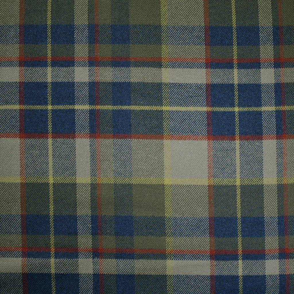Asymmetric Plaid Cotton Flannel Shirting Olive/Navy