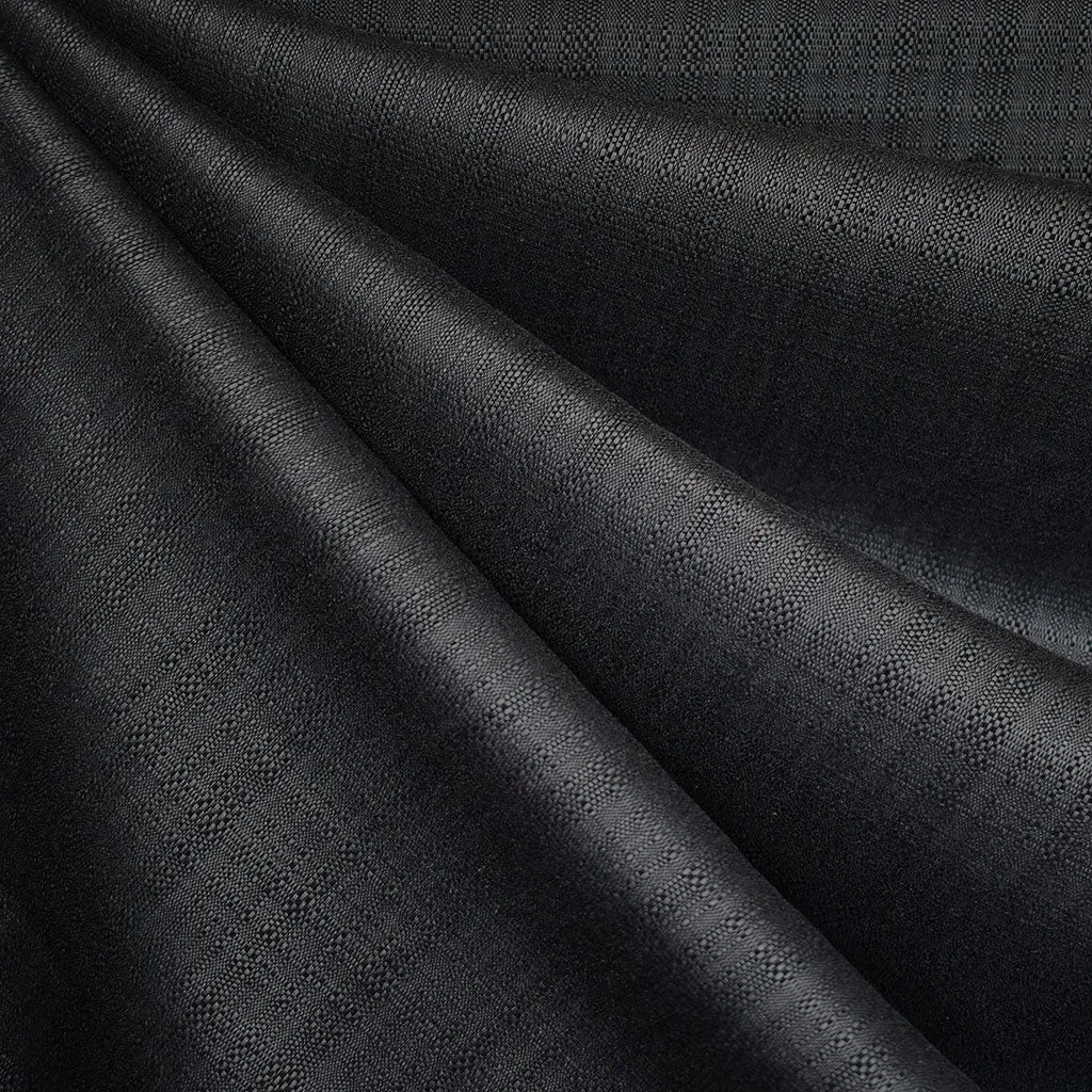 Atelier Brunette Flake Plaid Textured Rayon Blend Deep Charcoal