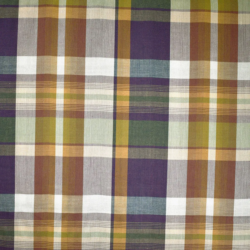 Autumn Madras Plaid Cotton Shirting Butterscotch