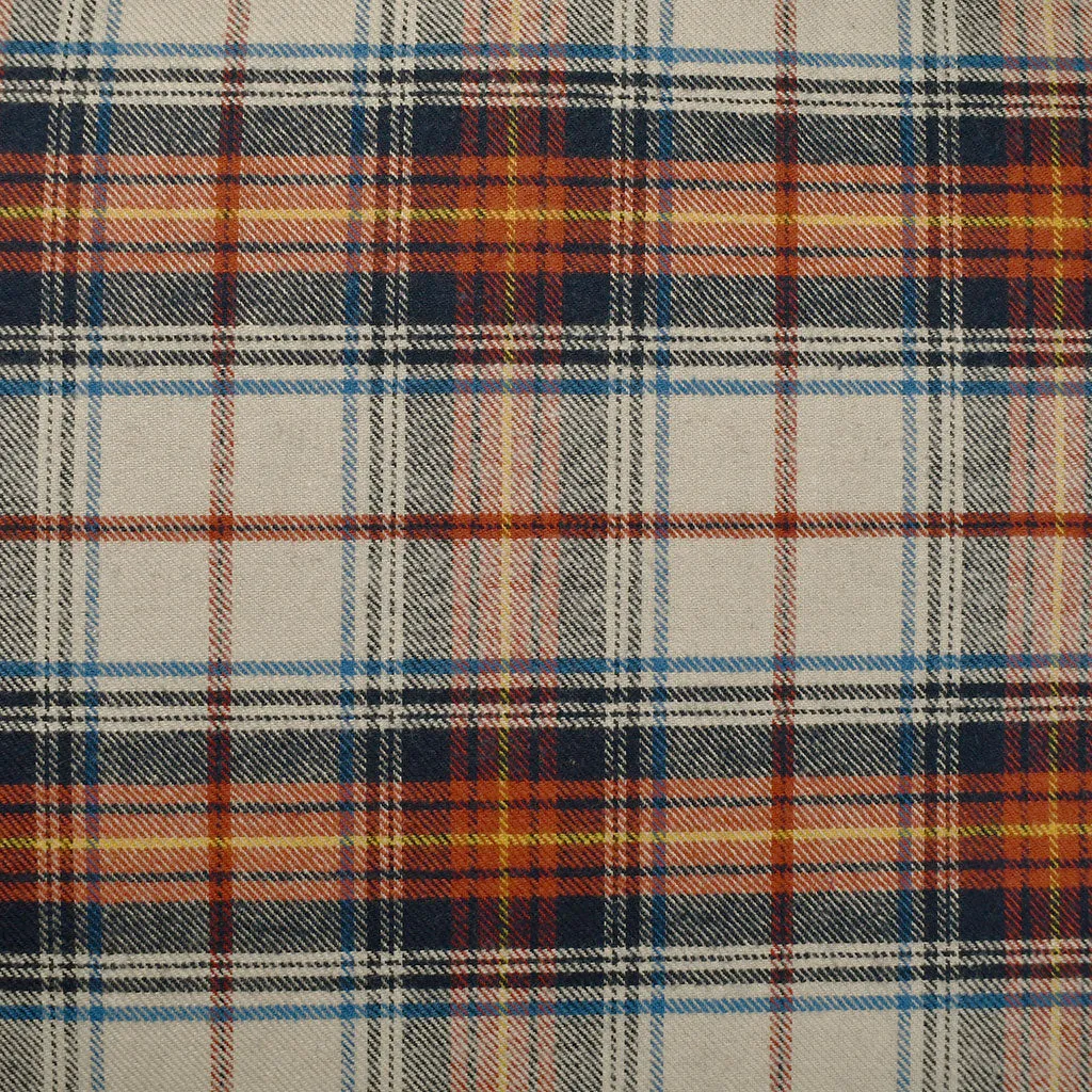 Autumn Tartan Plaid Flannel Shirting Cream/Rust