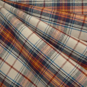 Autumn Tartan Plaid Flannel Shirting Cream/Rust