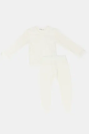 Babies Cream Front Button Wrap Over Pyjama Set (2 Piece)