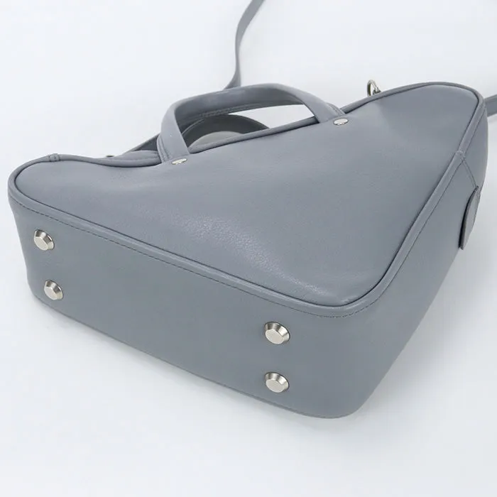 BALENCIAGA 476975 triangle duffel 2way Handbag Shoulderbag Calfskin Gray Women