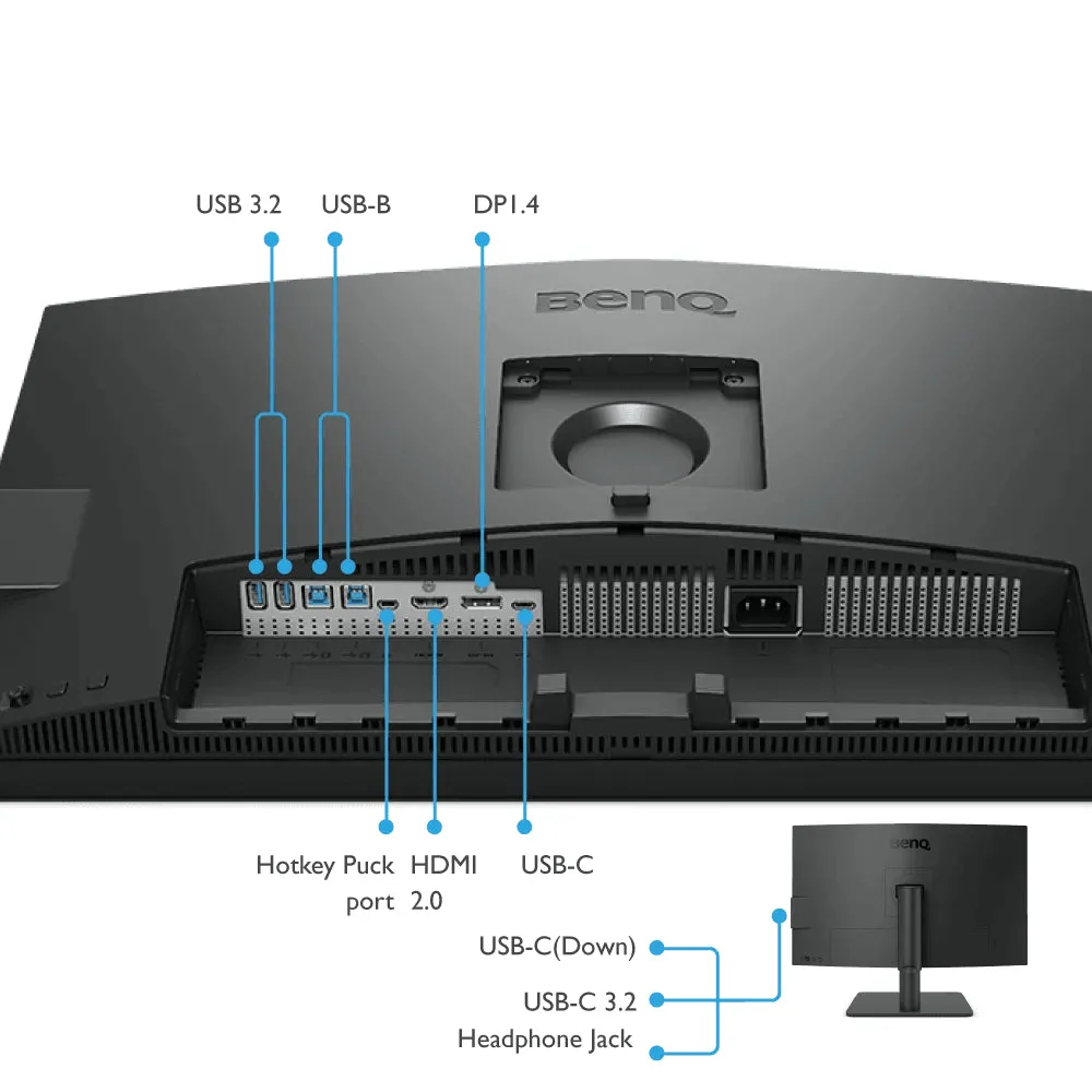 BenQ 31.5" PD3205U 4K UHD IPS 60Hz 5ms sRGB 99% HDR10 KVM USB-C Designer 4K Monitor with Built-in Speaker & Height Adjustment