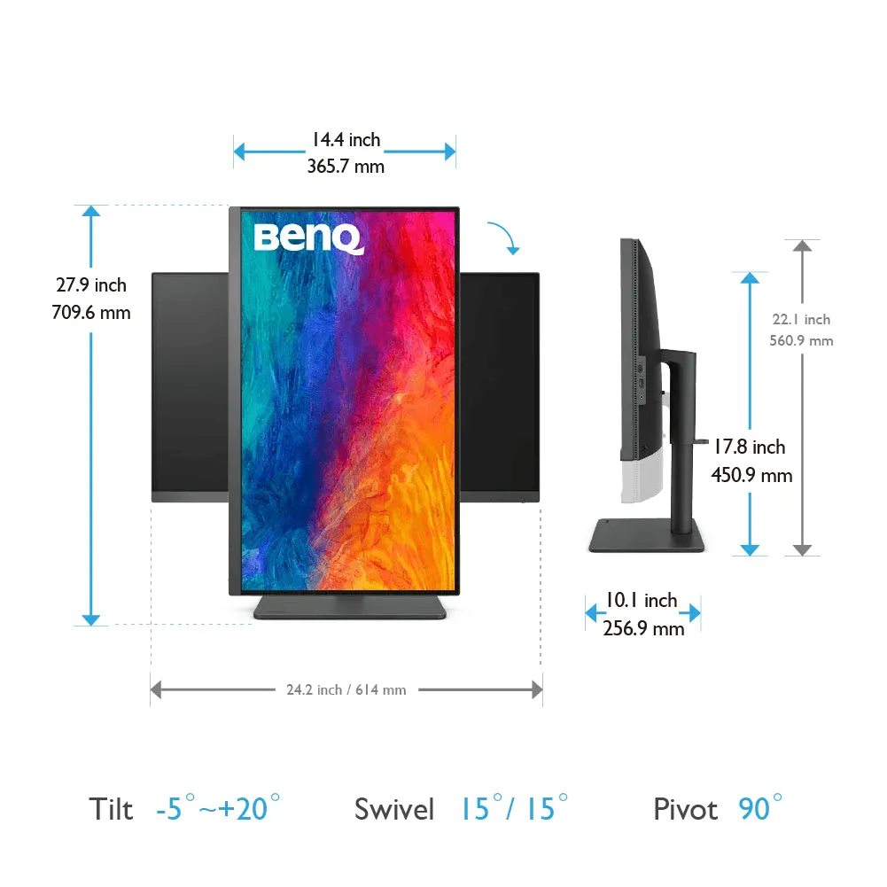 BenQ 31.5" PD3205U 4K UHD IPS 60Hz 5ms sRGB 99% HDR10 KVM USB-C Designer 4K Monitor with Built-in Speaker & Height Adjustment