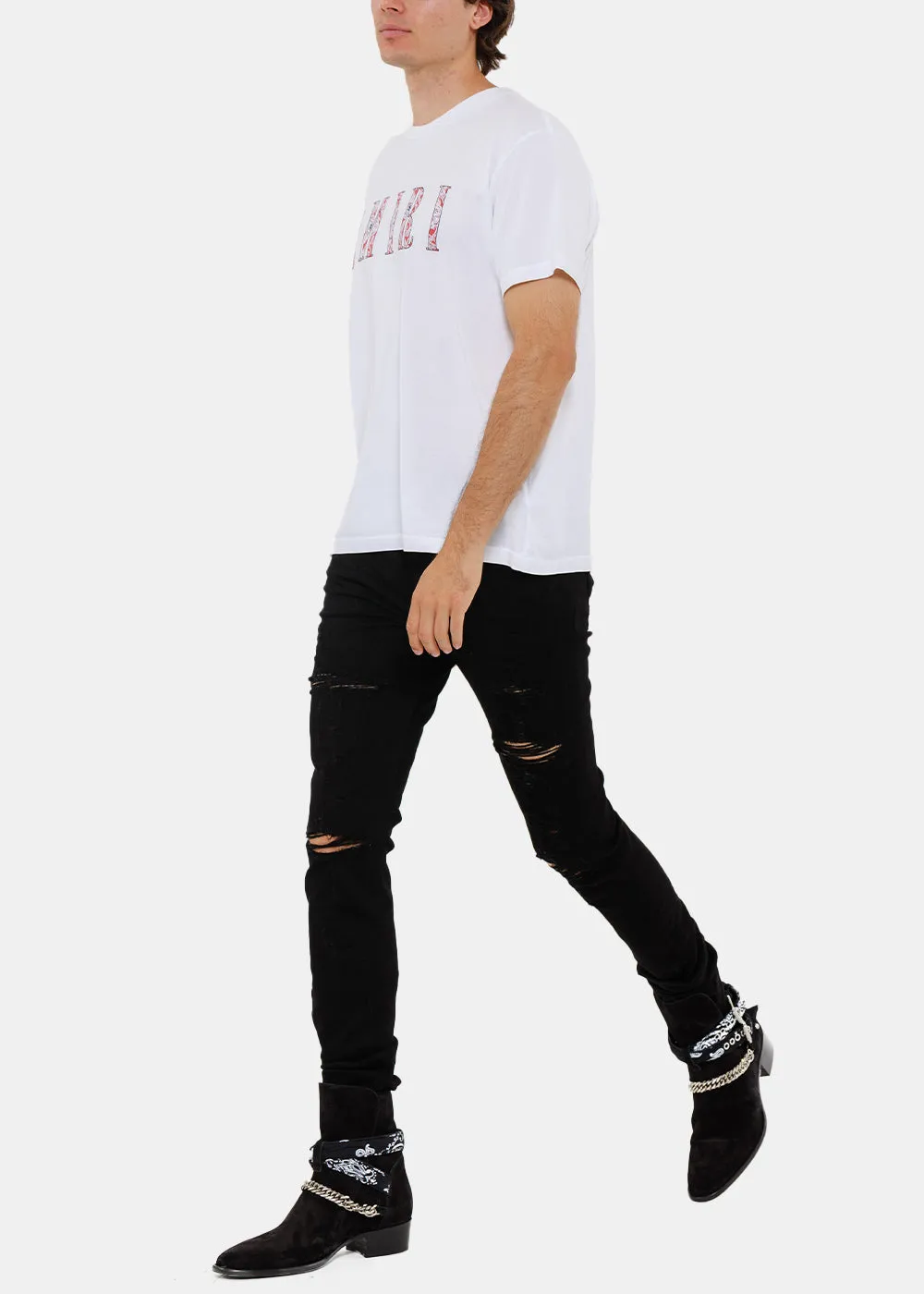Black Bandana Buckle Boots