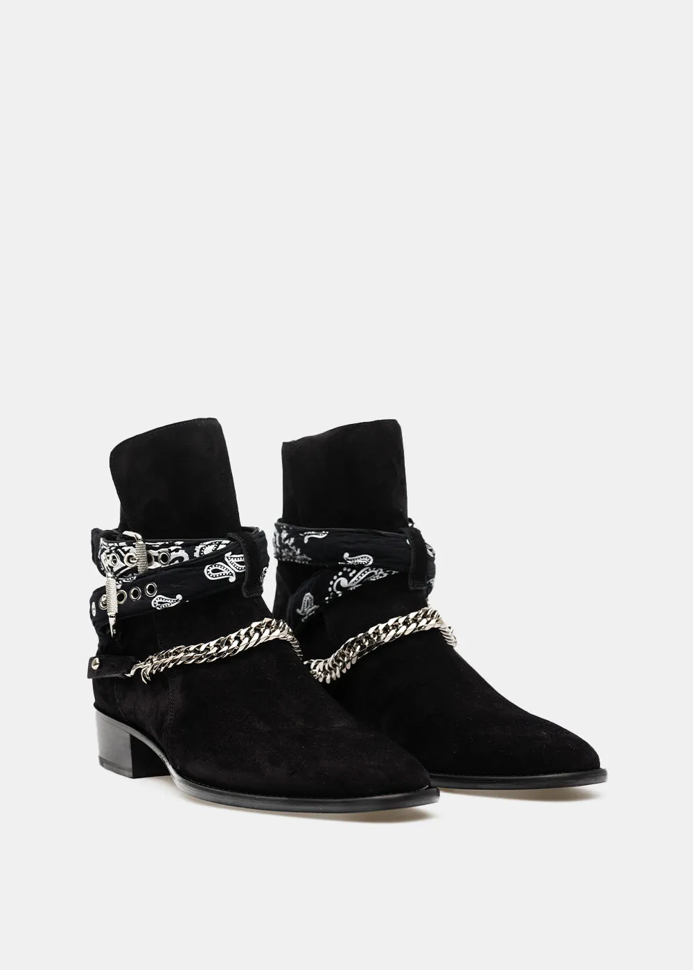 Black Bandana Buckle Boots