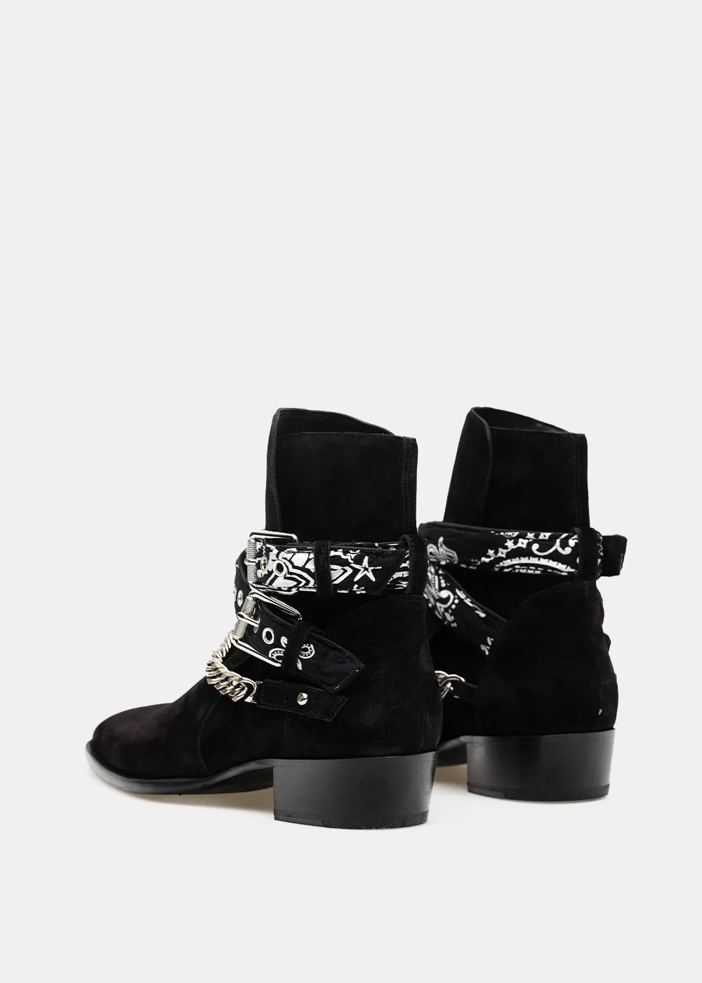 Black Bandana Buckle Boots