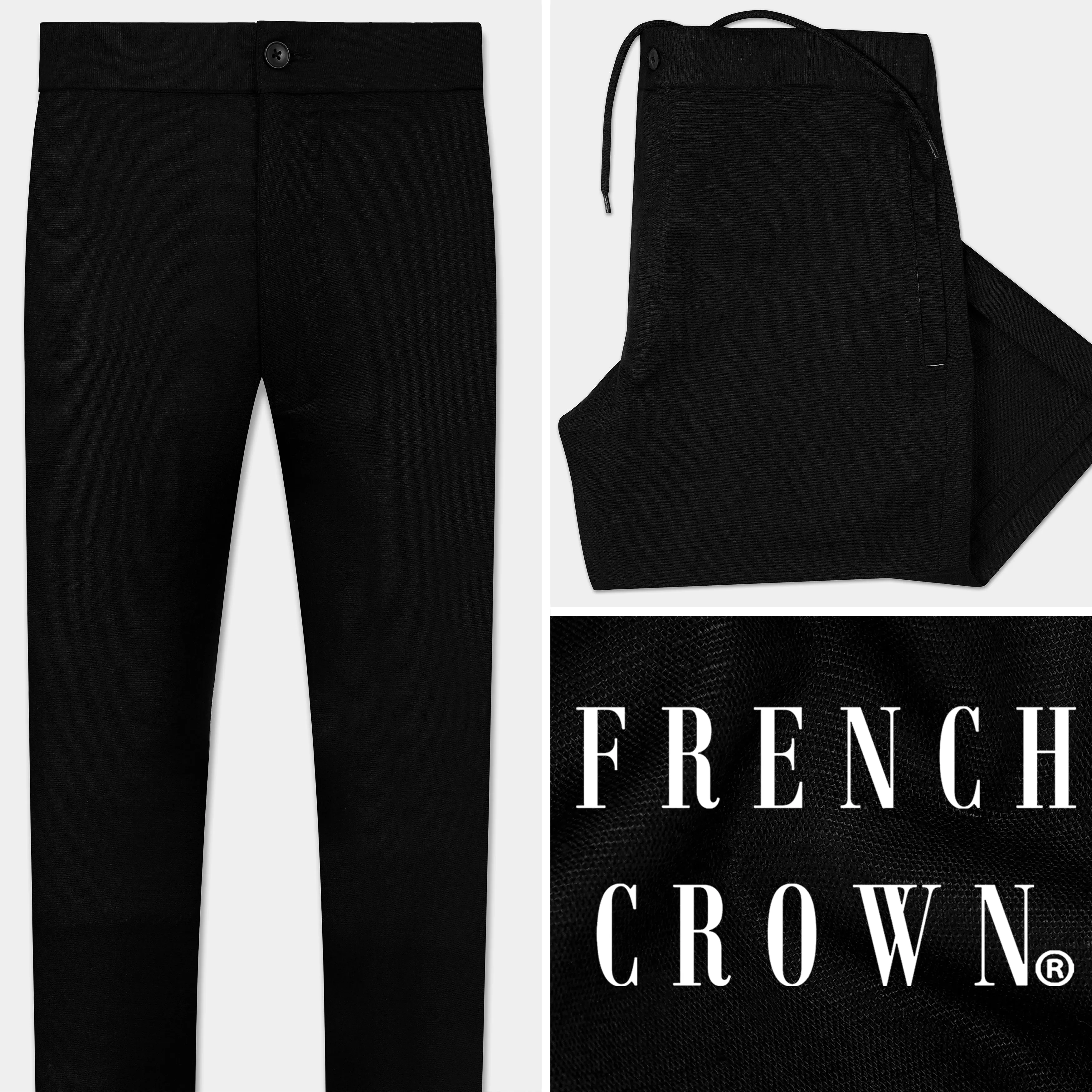 Black Linen Lounge Pant