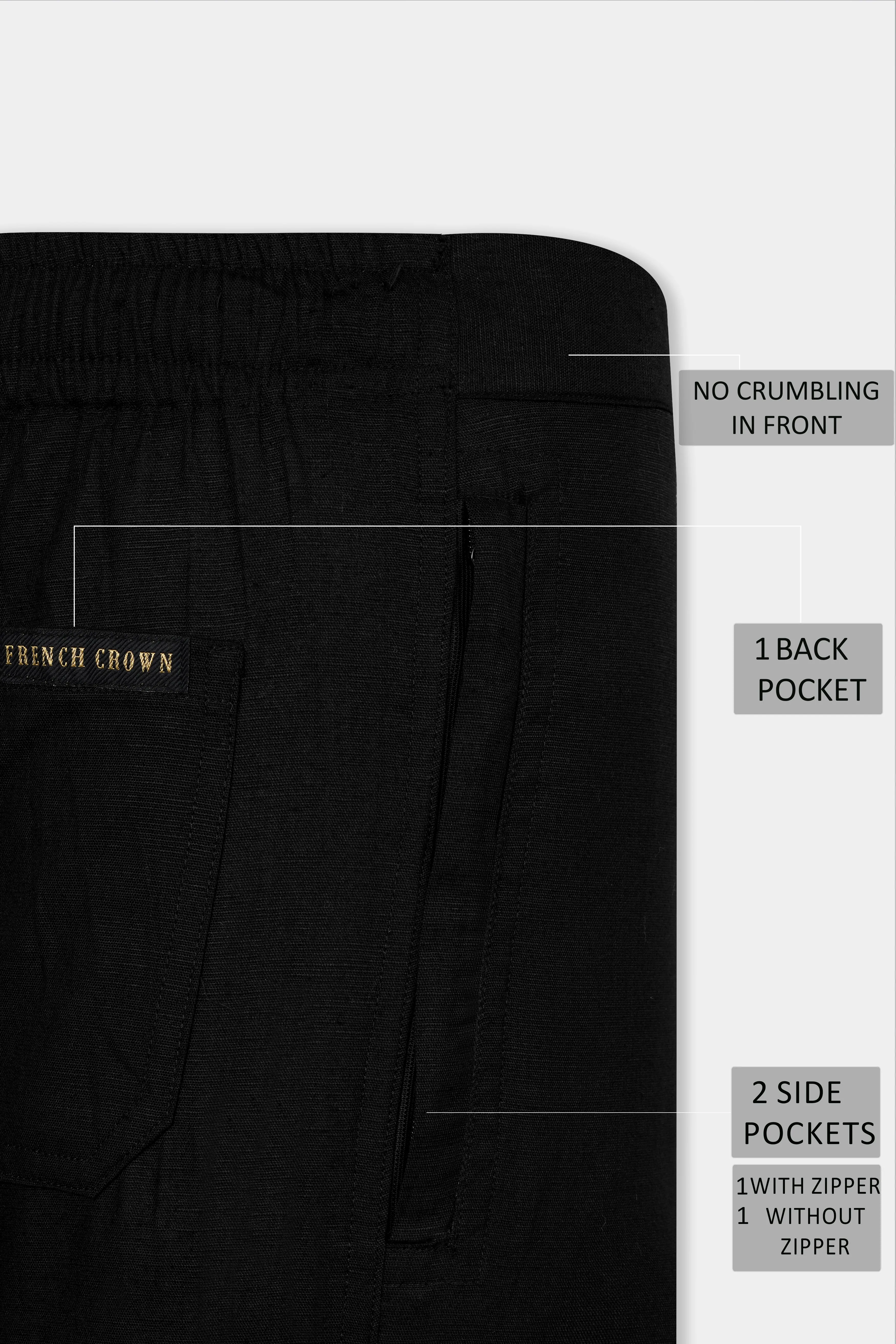 Black Linen Lounge Pant