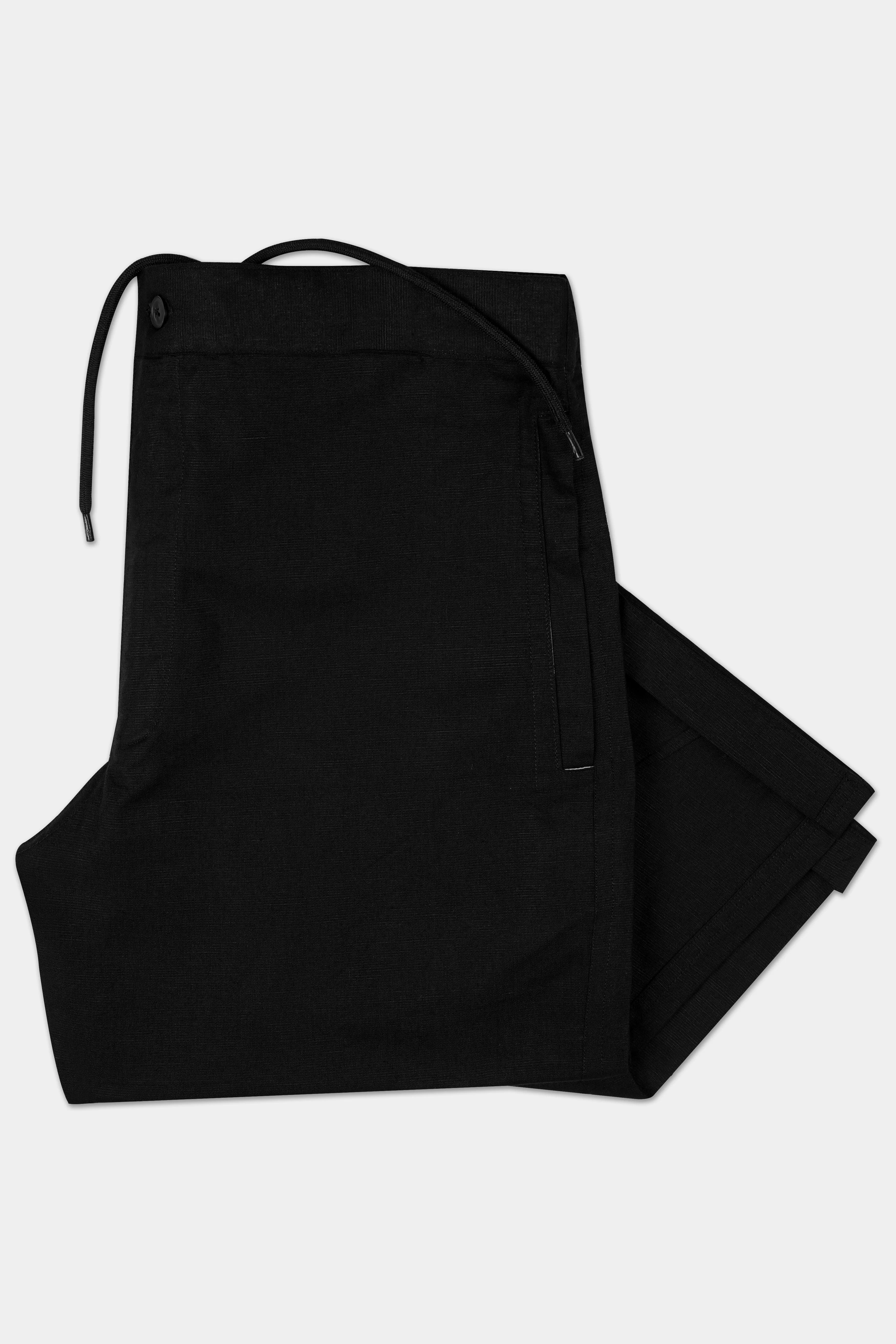 Black Linen Lounge Pant