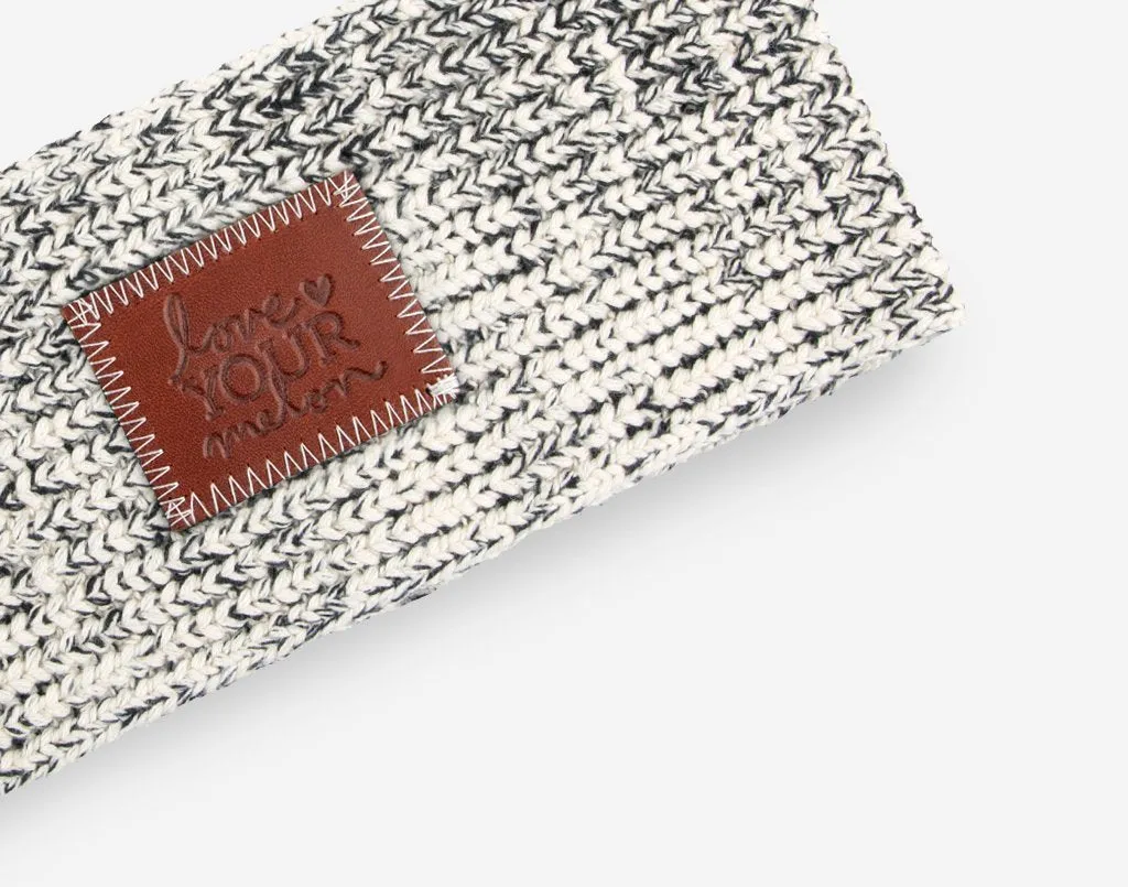 Black Speckled Knit Headband