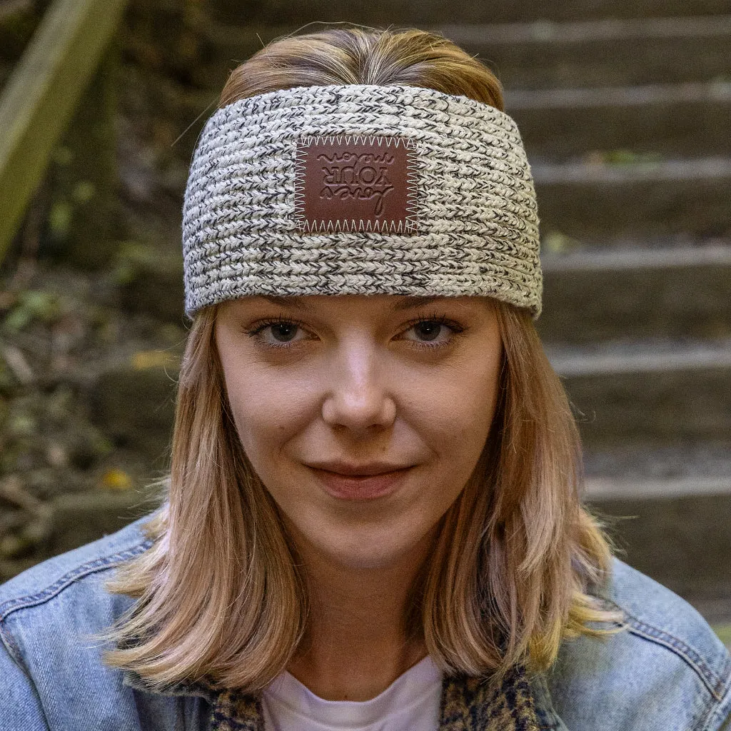 Black Speckled Knit Headband