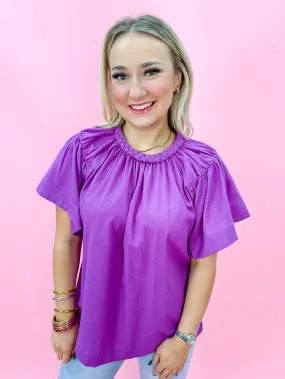 Braided Detail Solid Top in Purple