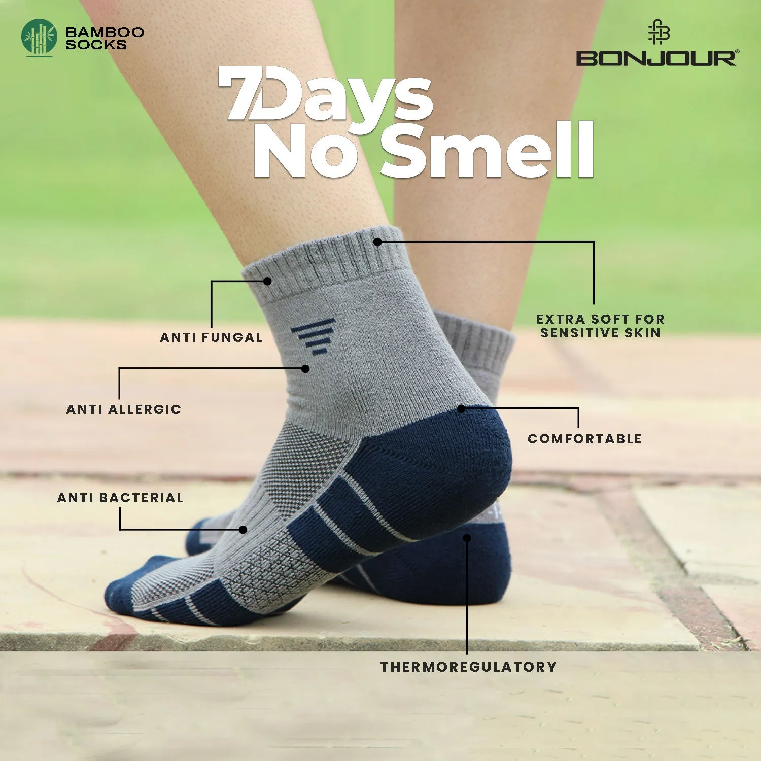 Breathable Bamboo Ankle Socks | Assorted - Pack of 3