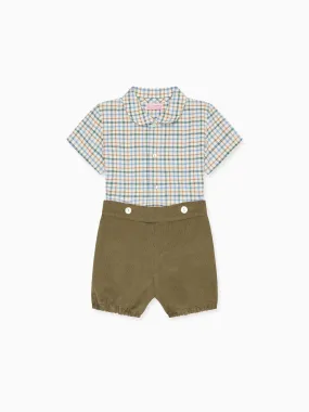 Camel Check Sando Baby Boy Set