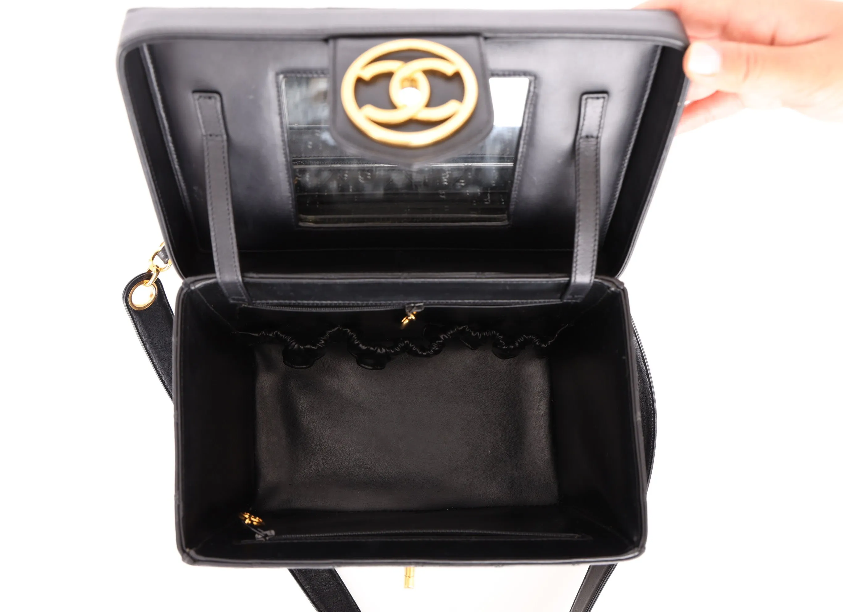 Chanel 1991 Calfskin Turnlock Vanity Bag