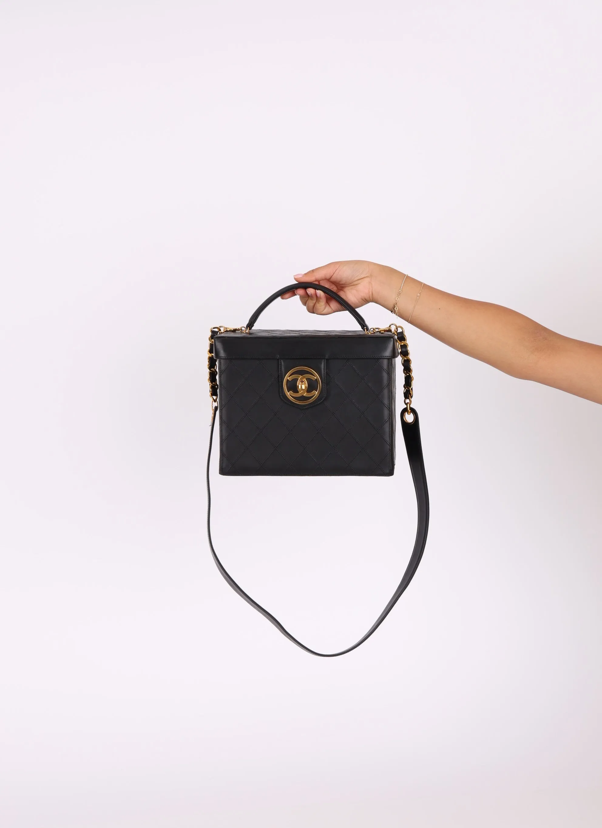 Chanel 1991 Calfskin Turnlock Vanity Bag