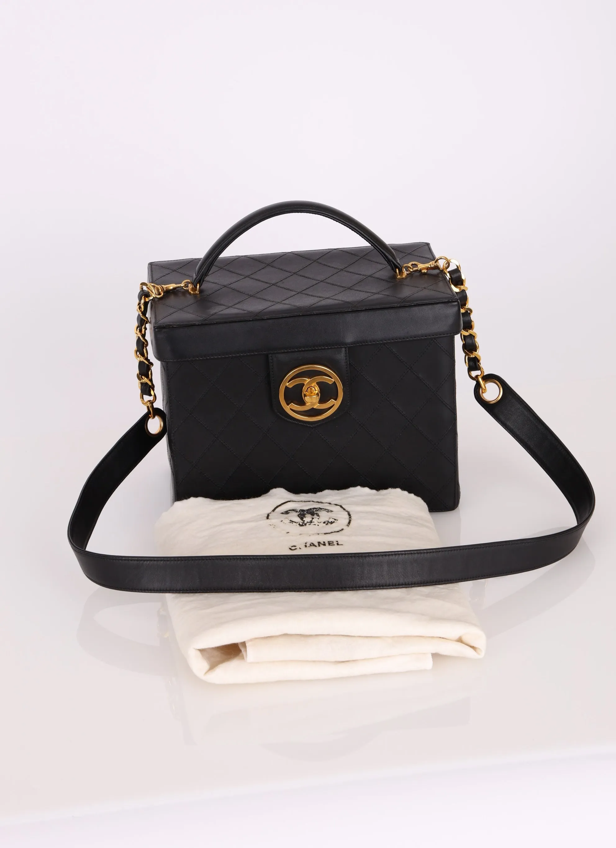 Chanel 1991 Calfskin Turnlock Vanity Bag