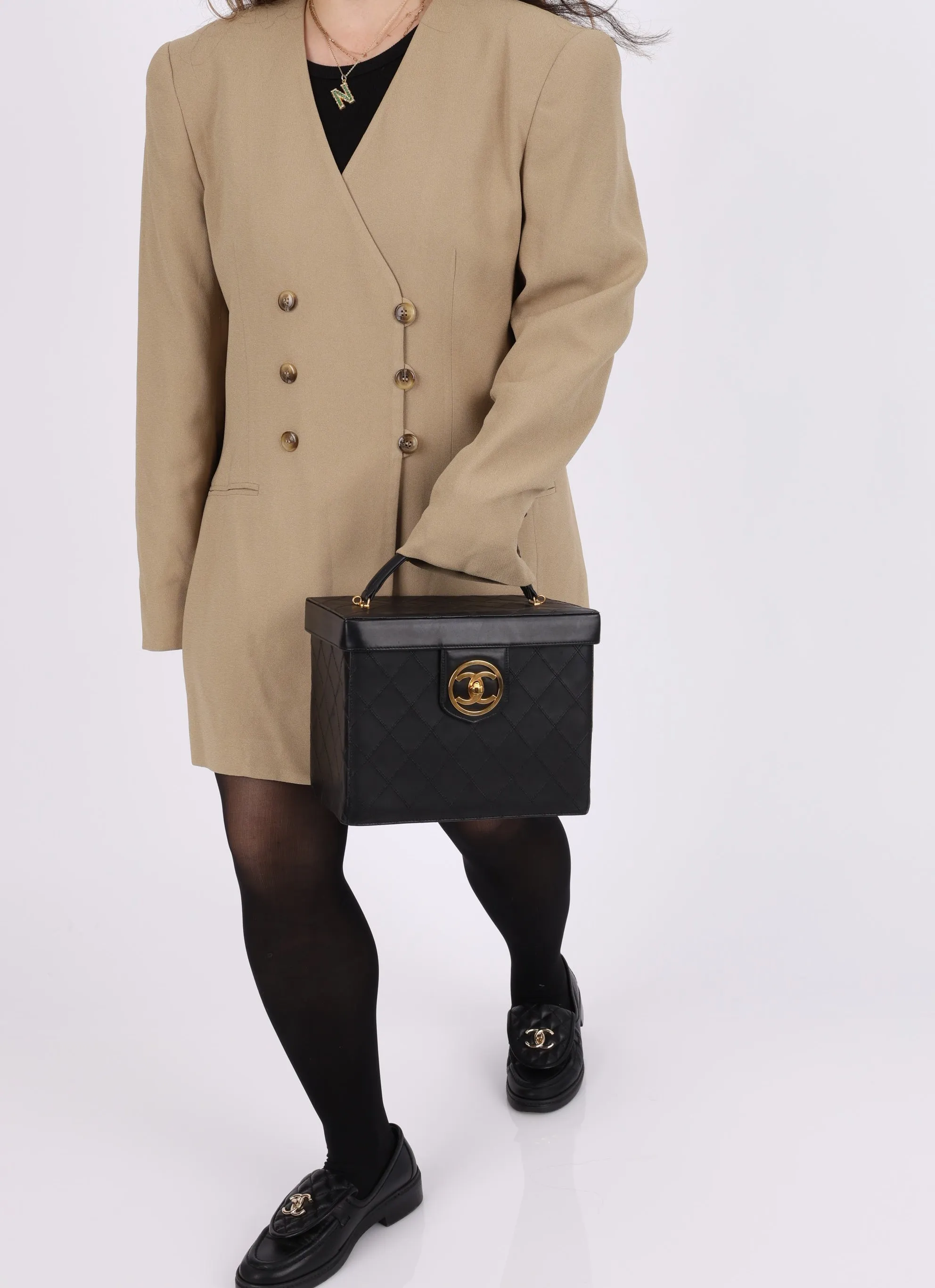 Chanel 1991 Calfskin Turnlock Vanity Bag