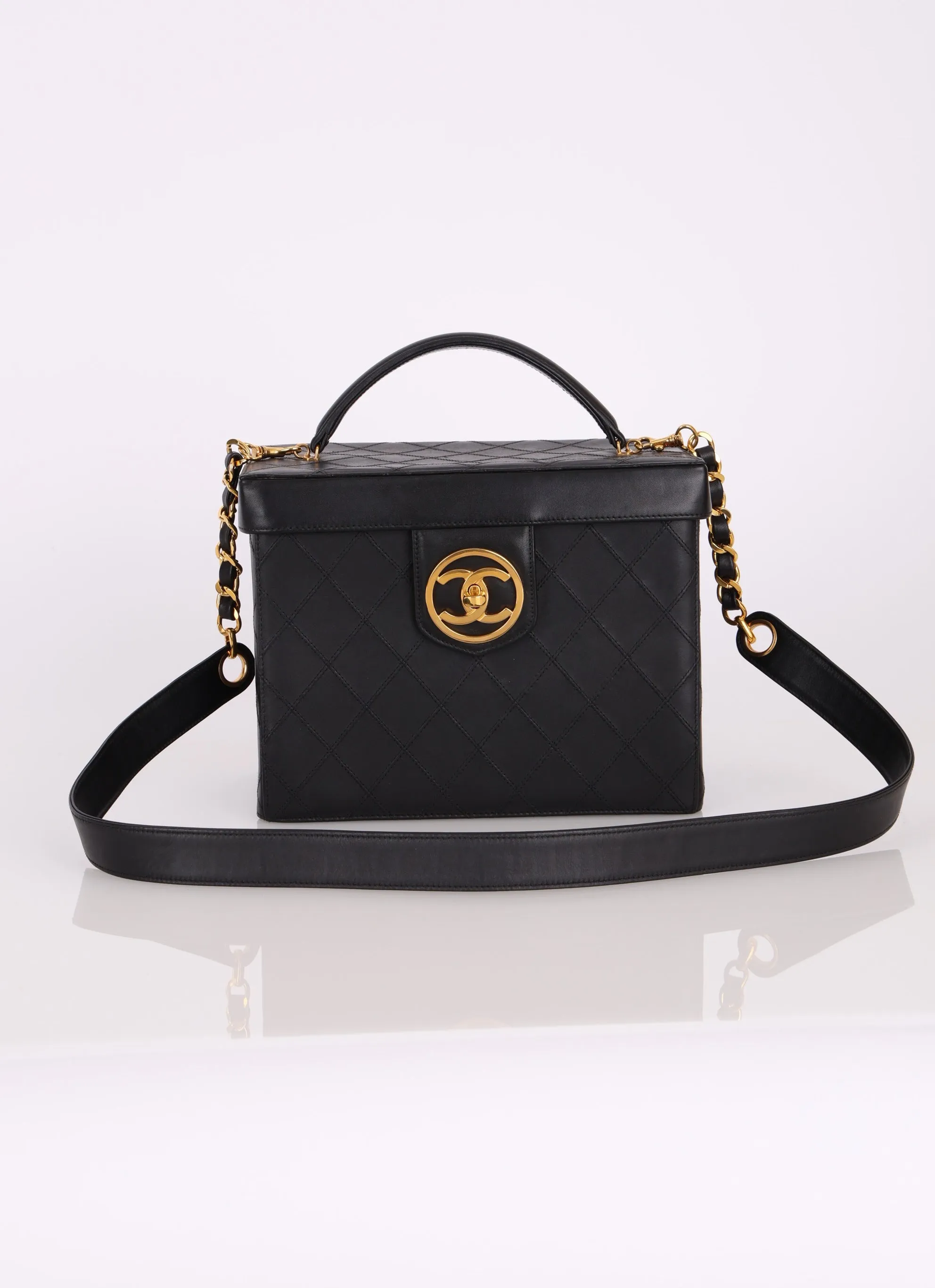 Chanel 1991 Calfskin Turnlock Vanity Bag