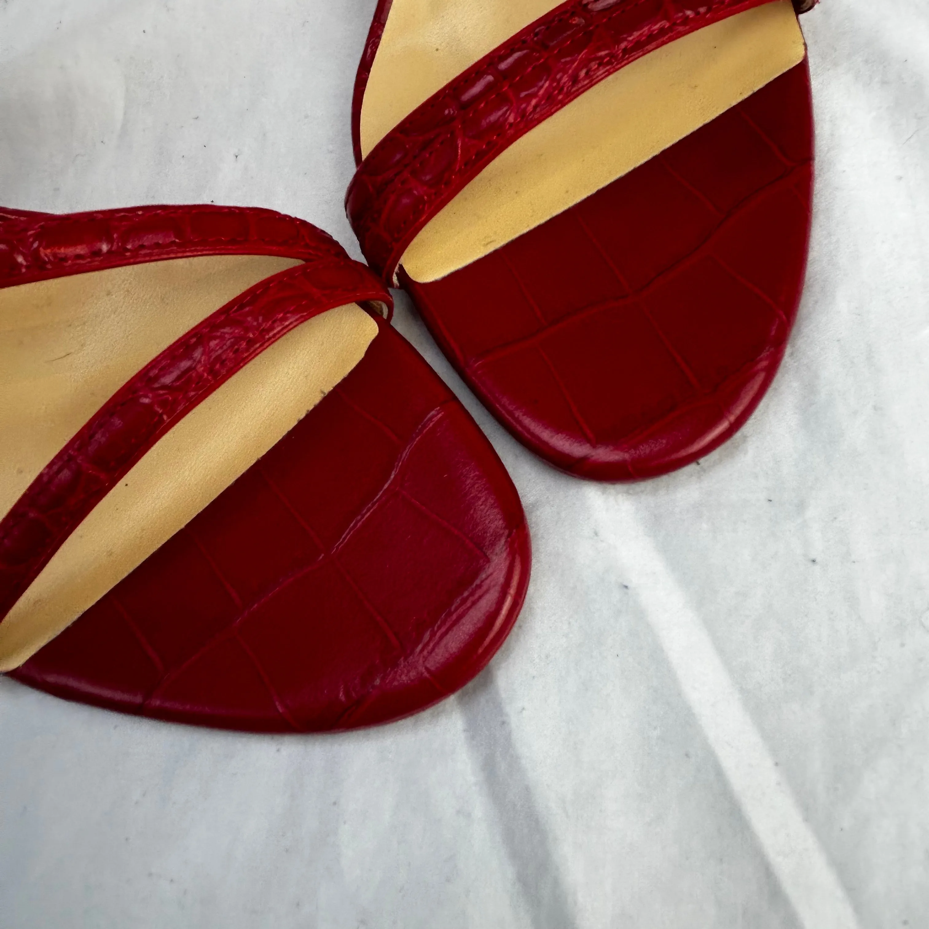 Christian Louboutin £595 Brand New Red Selima 85 Strappy Sandals 38