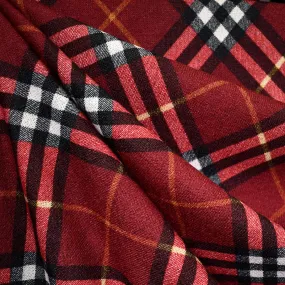 Classic Argyle Plaid Sweater Knit Cranberry