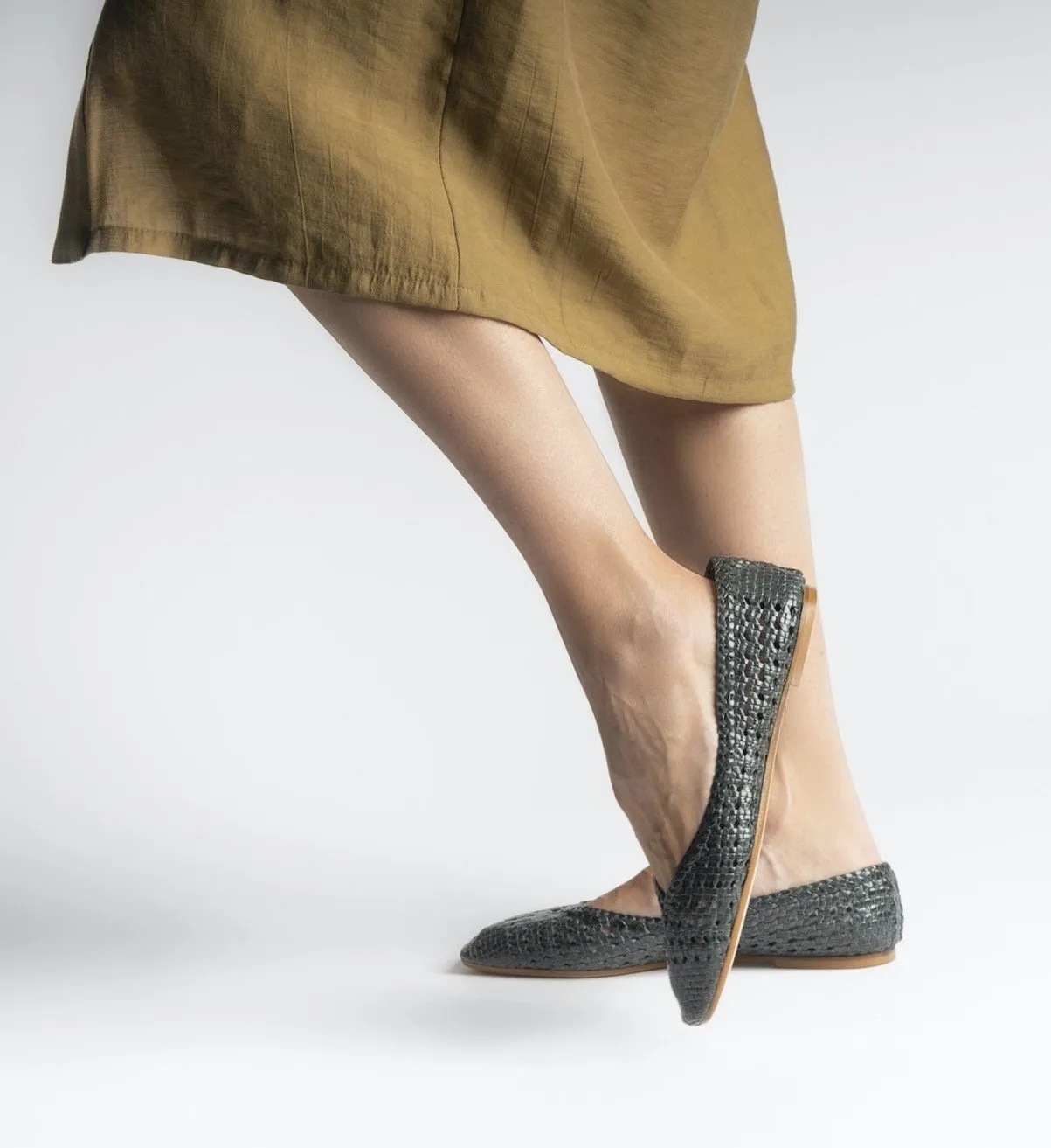 Corfu Jeans Braided Flats